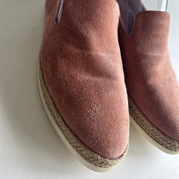 Vince Pink Suede Genuine Leather Rubber Outsole Espadrilles Flats size 8 - Picture 5 of 14